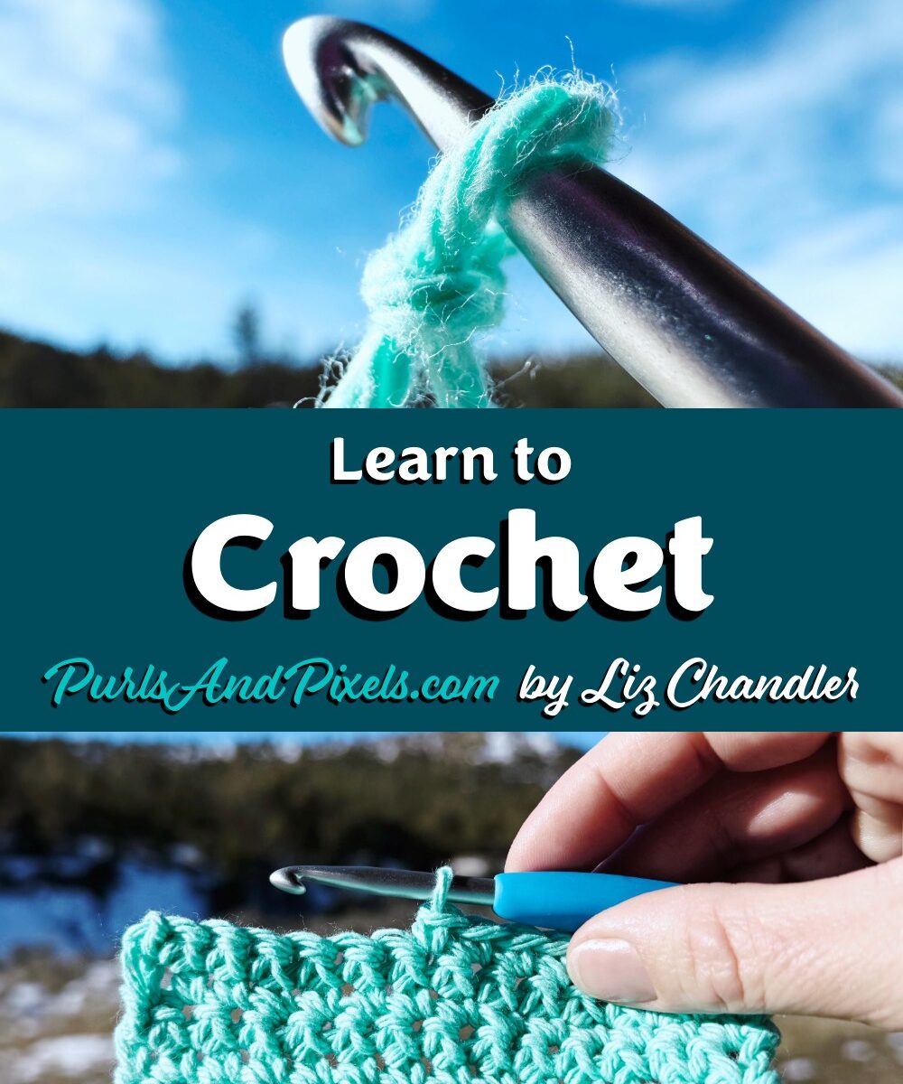 Learn to crochet with free online crochet lessons from Liz Chandler @PurlsAndPixels.