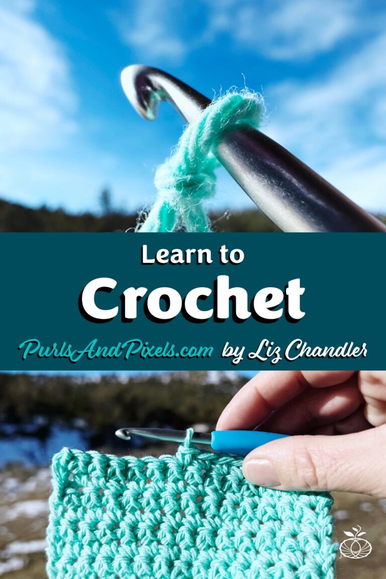 Learn to crochet with free online crochet lessons from Liz Chandler @PurlsAndPixels.