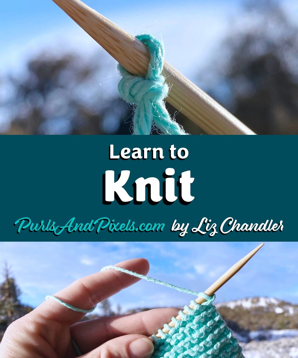 Learn to knit with free online knitting lessons from Liz Chandler @PurlsAndPixels.