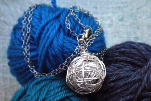 Silver Yarn Necklace