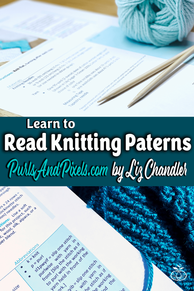 Learn to read knitting patterns with Liz Chandler @PurlsAndPixels.