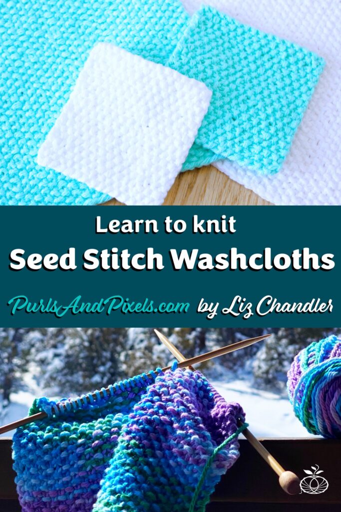 Seed Stitch Washcloth Free Knitting Pattern - PurlsAndPixels
