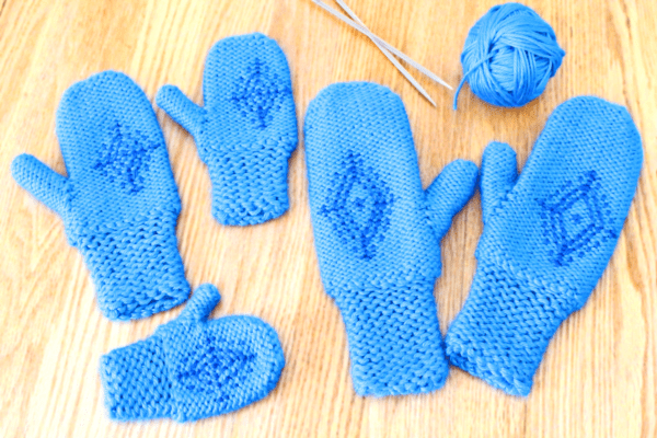 Anna's blue snowflake mittens in the Disney move Frozen.