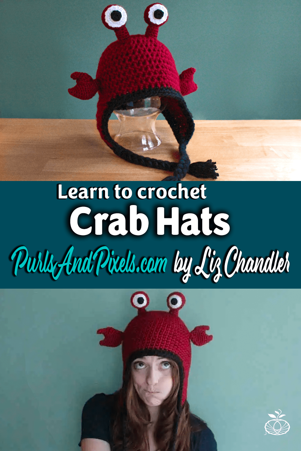 Hermit crab hat handmade crochet ear flap hat by PurlsAndPixels