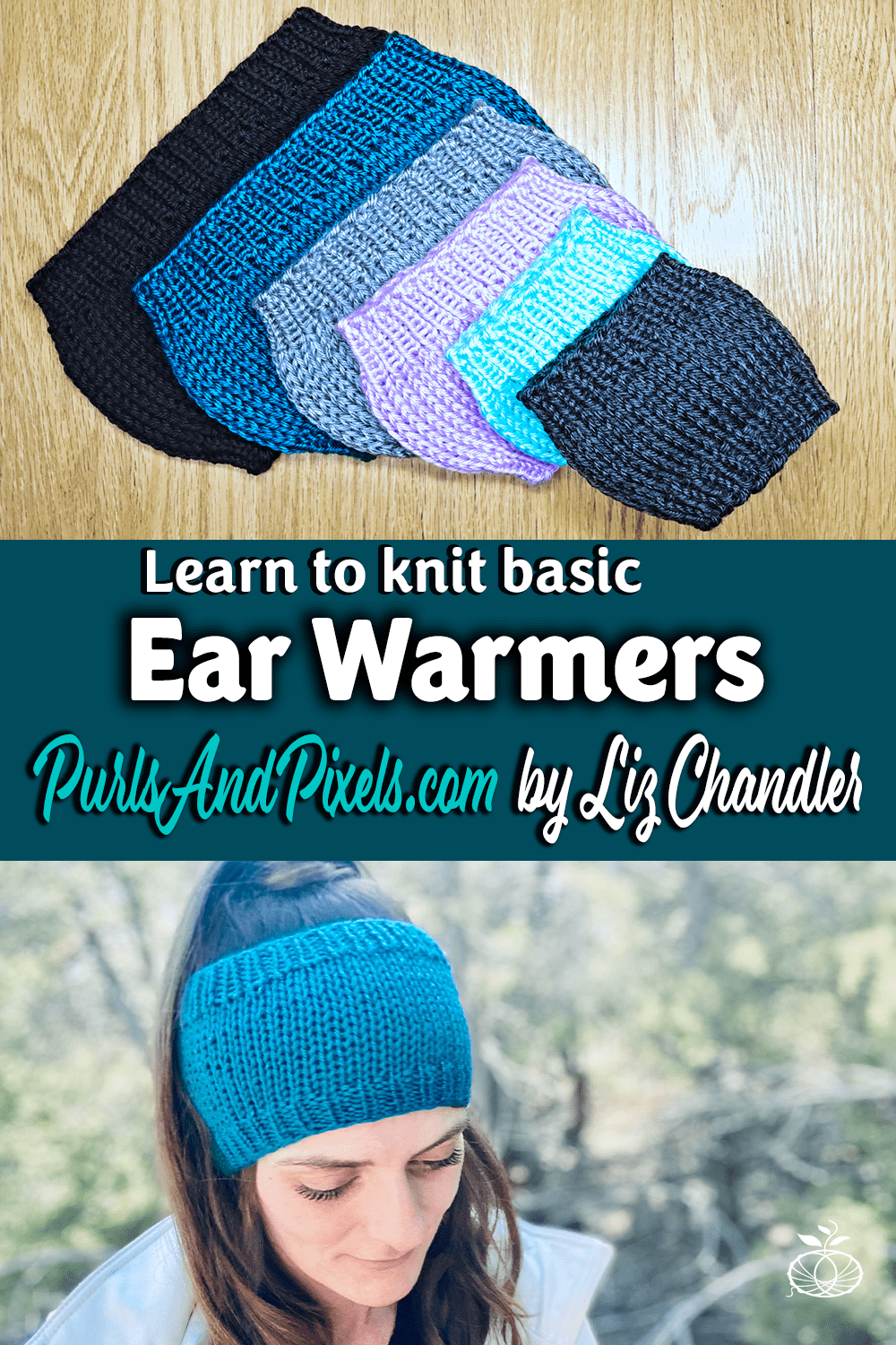 Learn to knit basic ear warmer headbands in this knitting pattern by Liz Chandler @PurlsAndPixels.