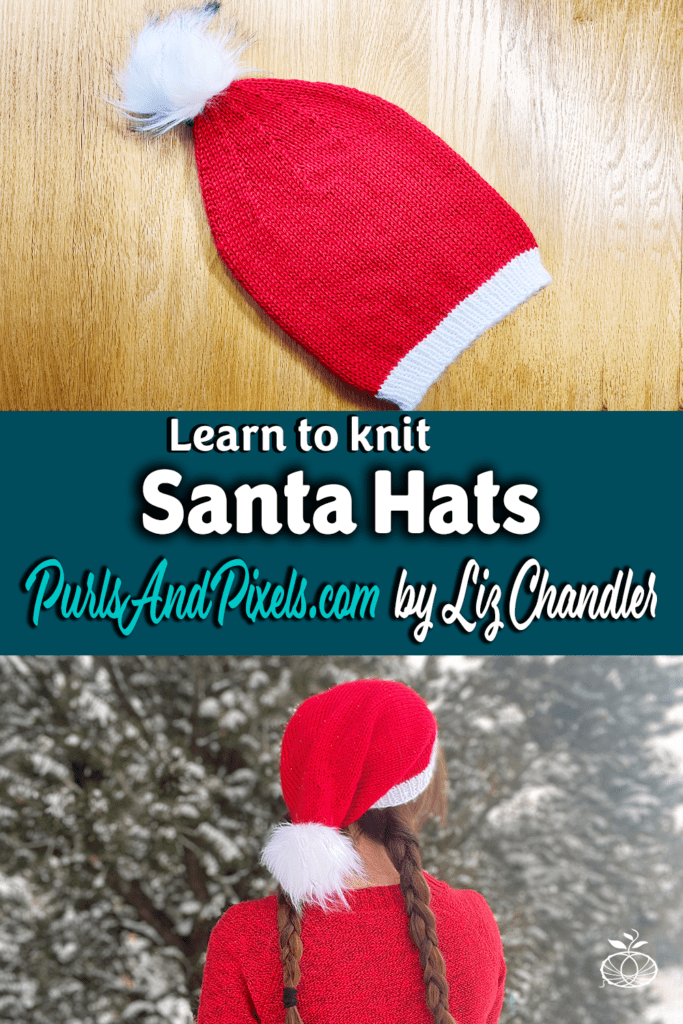 Santa Hat Knitting Pattern PurlsAndPixels