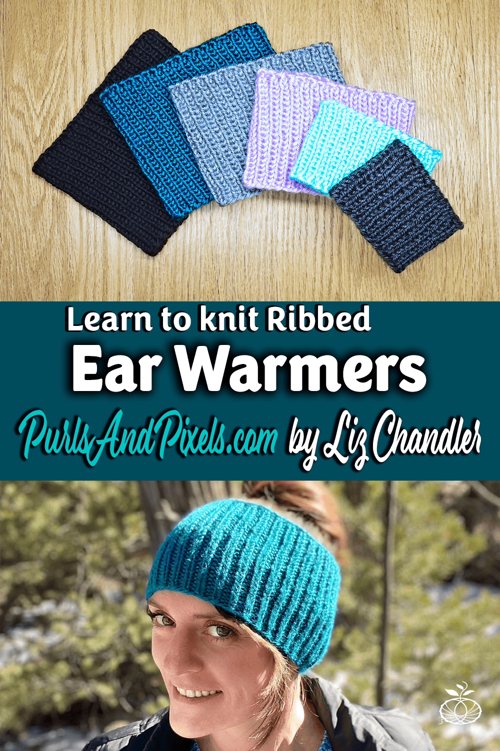 Knit seamless ribbed ear warmer headbands for all sizes with this beginner knitting pattern from Liz Chandler @PurlsAndPixels.