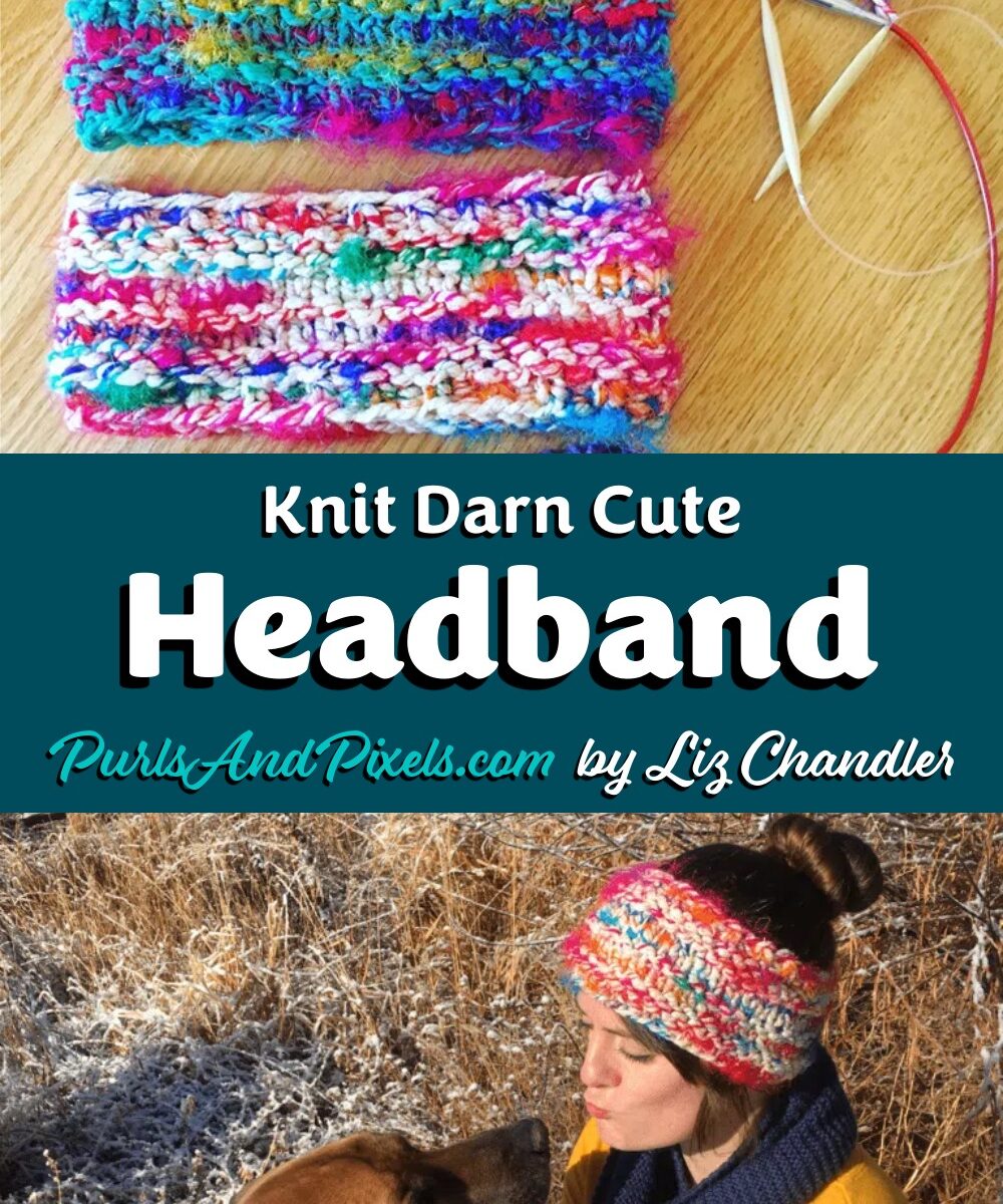 Darn Cute Ear Warmer headband knitting pattern by Liz Chandler.