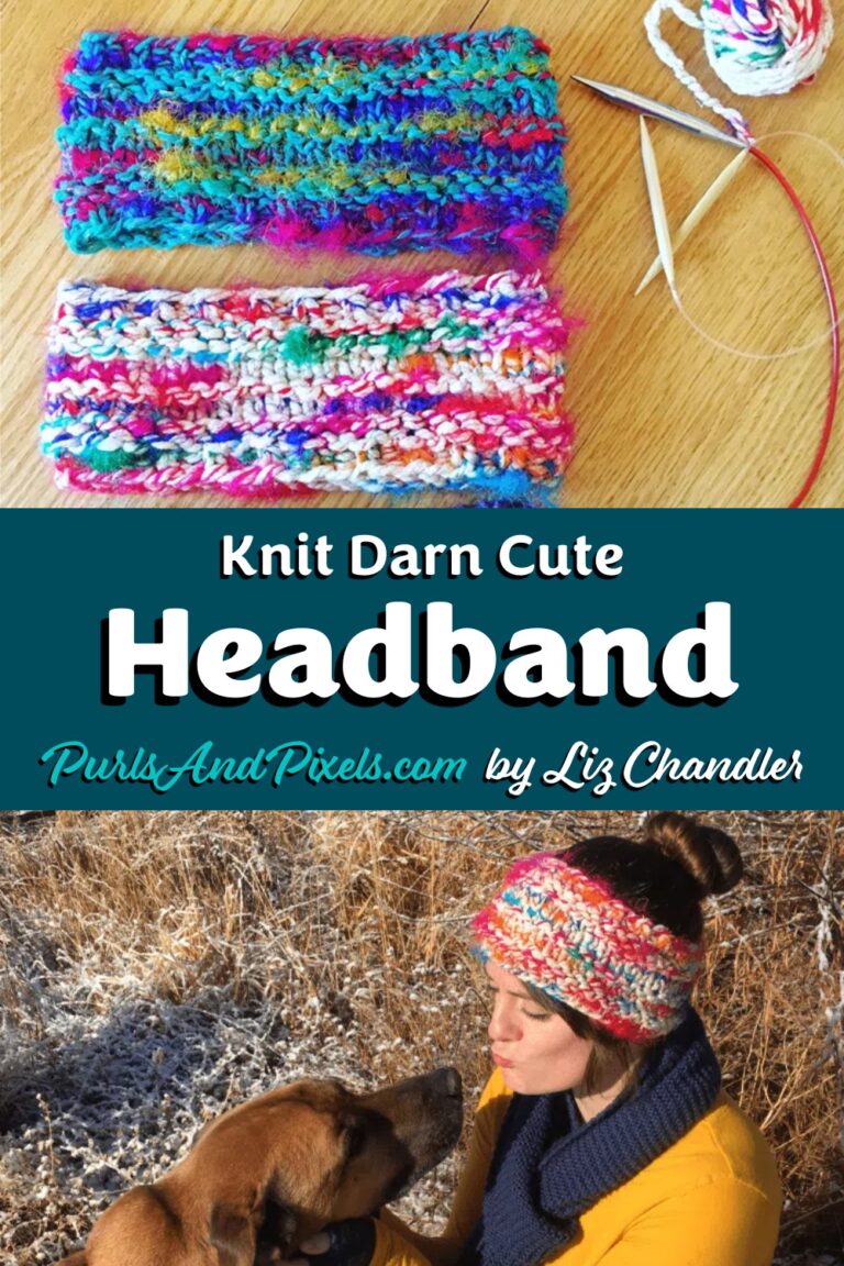 Darn Cute Ear Warmer headband knitting pattern by Liz Chandler.