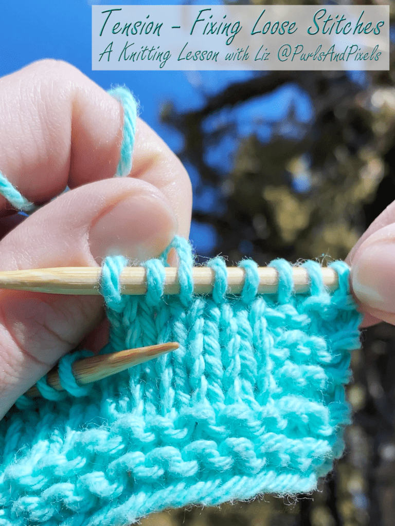 Knitting Tension & Yarn Holds, Free knitting lesson from