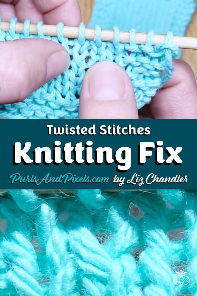 Learn to fix twisted knit stitches with this lesson on common knitting mistakes from Liz Chandler @PurlsAndPixels.
