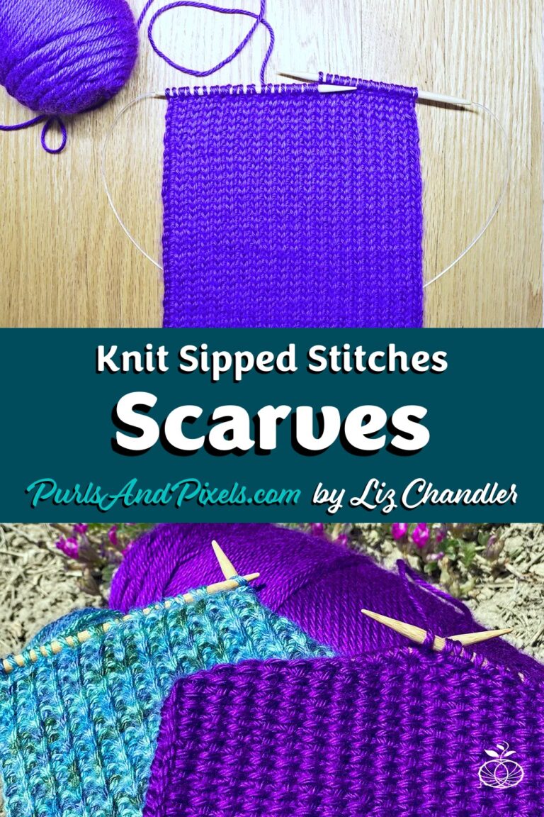 Slipped Stitches Scarf - a free knitting pattern from Liz Chandler @PurlsAndPixels.