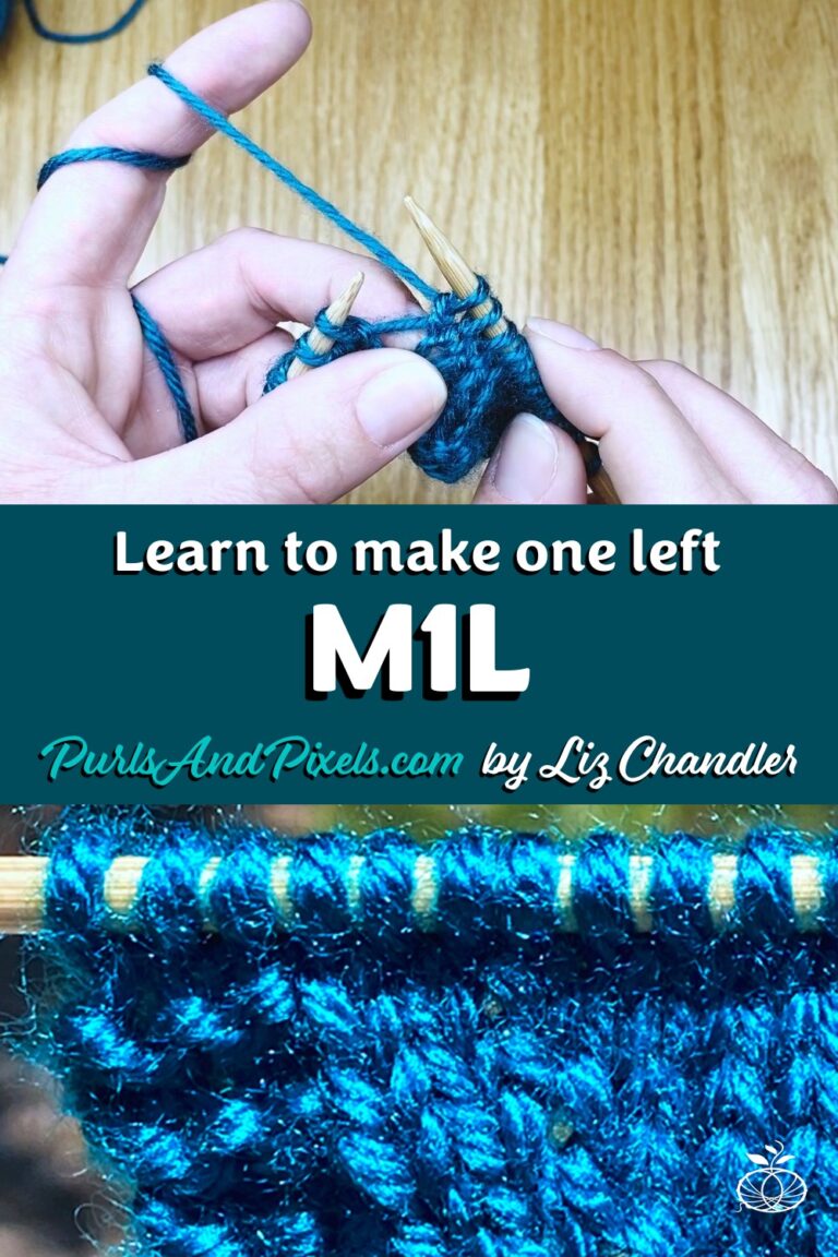 Learn the make one left (M1L) increase - a knitting lesson with Liz Chandler @PurlsAndPixels.