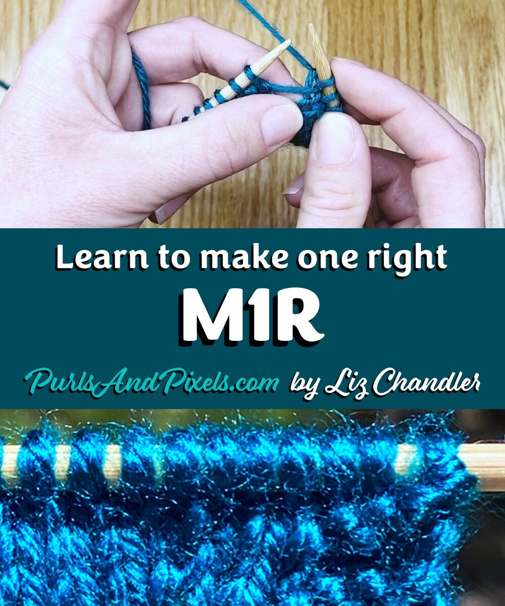 Learn the make one right (M1R) increase - a knitting lesson with Liz Chandler @PurlsAndPixels.