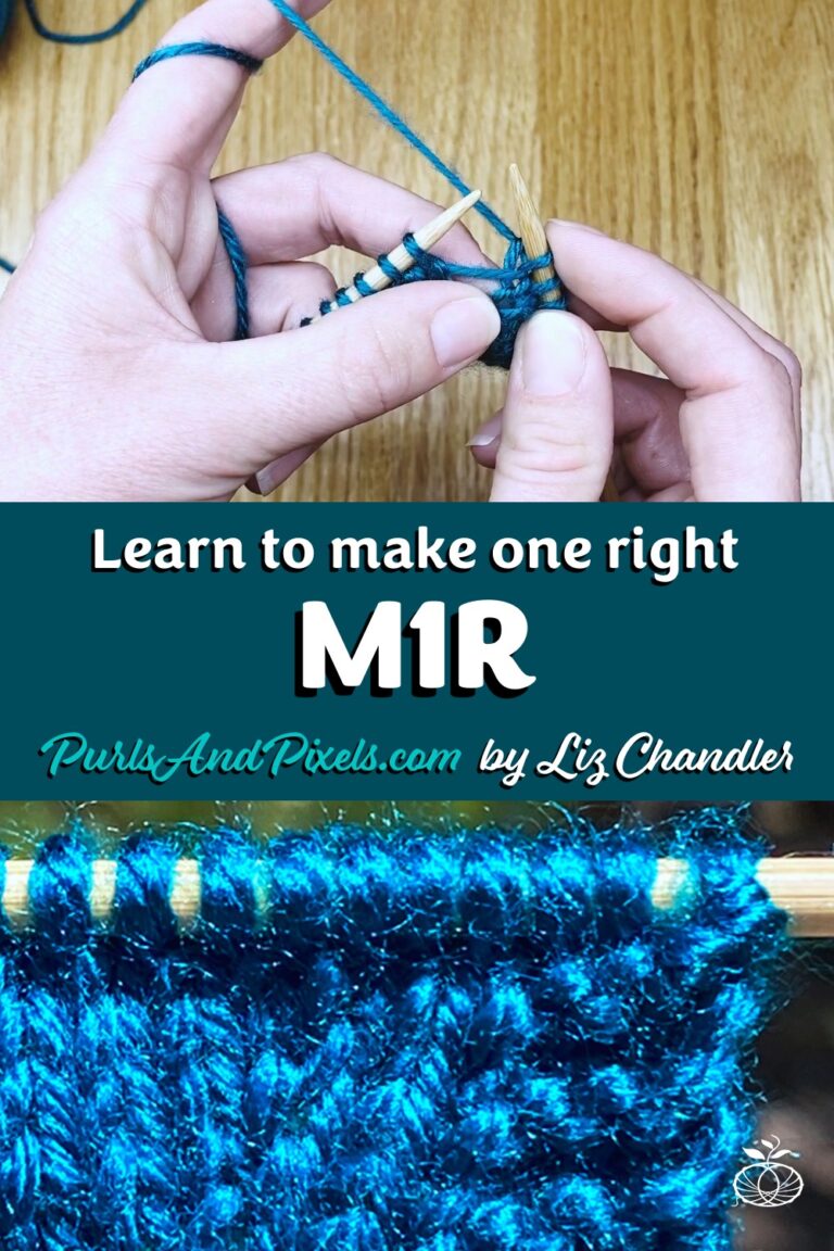 Learn the make one right (M1R) increase - a knitting lesson with Liz Chandler @PurlsAndPixels.