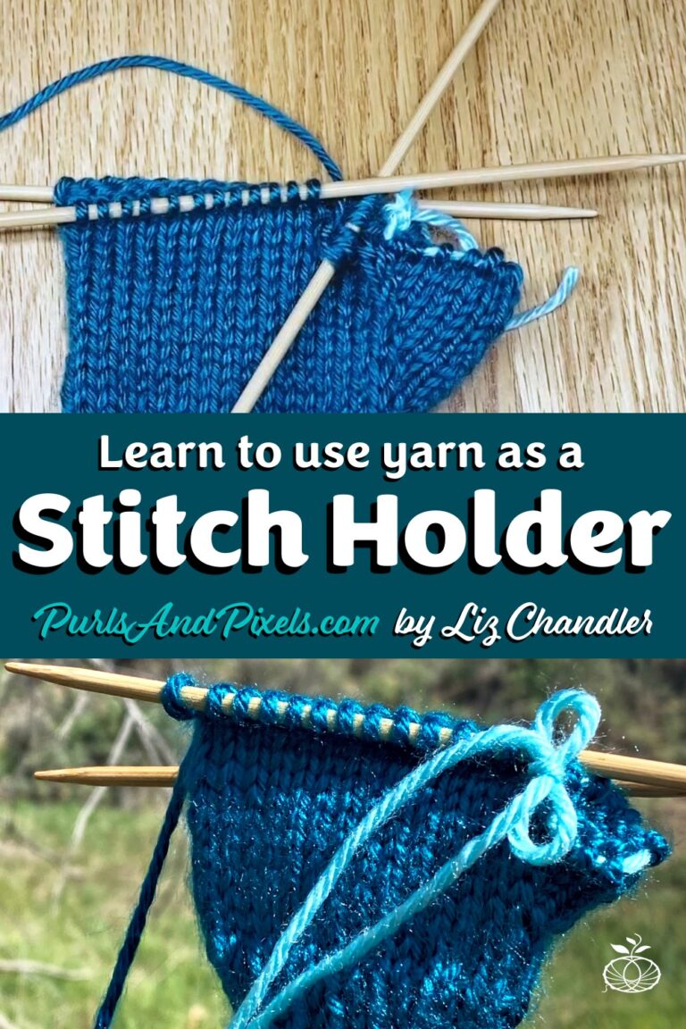 Learn how to use scrap yarn instead of a stitch holder - a knitting lesson from Liz Chandler @PurlsAndPixels.