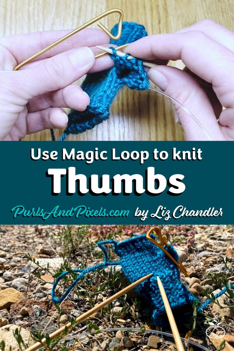 Learn to knit off a stitch holder to make a glove thumb in this lesson with Liz Chandler @PurlsAndPixels.