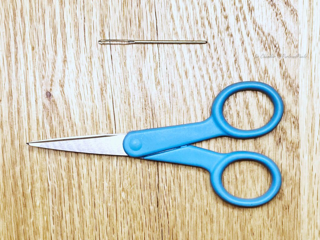 Choose sharp scissors and a blunt darning needle for your first knitting tools - a beginner knitting lesson from Liz Chandler @PurlsAndPixels.