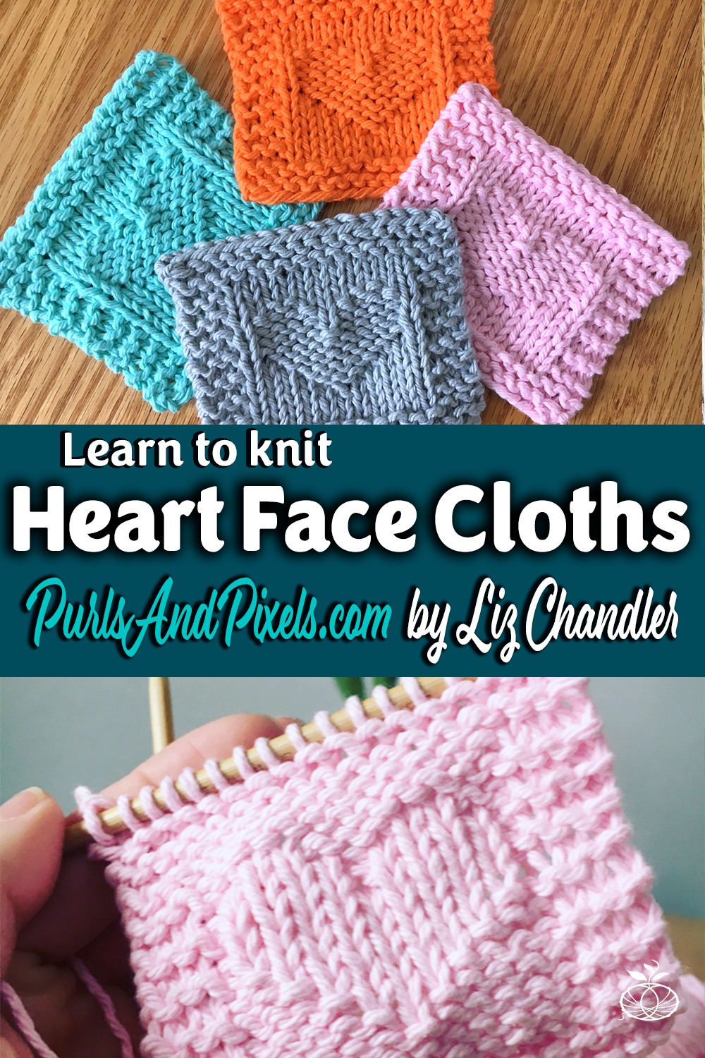 Heart Face Scrubby Free Knitting Pattern - PurlsAndPixels