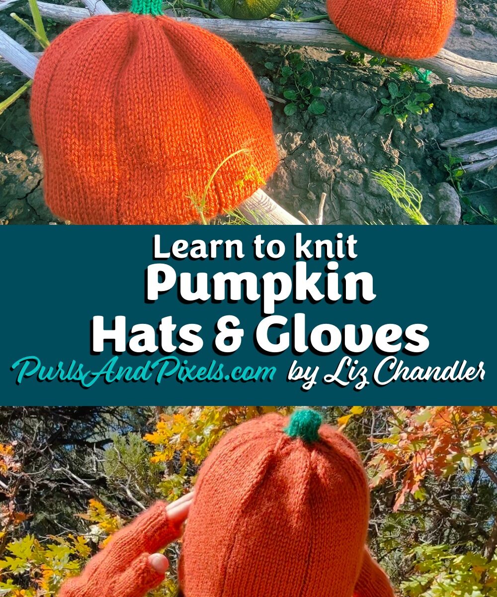 For some autumn fun or a spooky Halloween make the Pumpkin hat and gloves knitting pattern set by Liz Chandler @PurlsAndPixels.