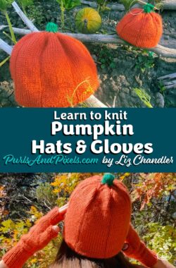 For some autumn fun or a spooky Halloween make the Pumpkin hat and gloves knitting pattern set by Liz Chandler @PurlsAndPixels.