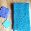 Knit easy garter stitch washcloths in three sizes with this free knitting pattern from Liz Chandler at PurlsAndPixels.