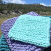 Learn to knit simple garter stitch washcloths with the knitting pattern from Liz Chandler @PurlsAndPixels.