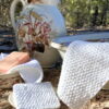 Seed Stitch Washcloth PDF knitting pattern in three sizes (scrubby, washcloth, and hand towel) using 100% cotton yarn, from Liz @PurlsAndPixels