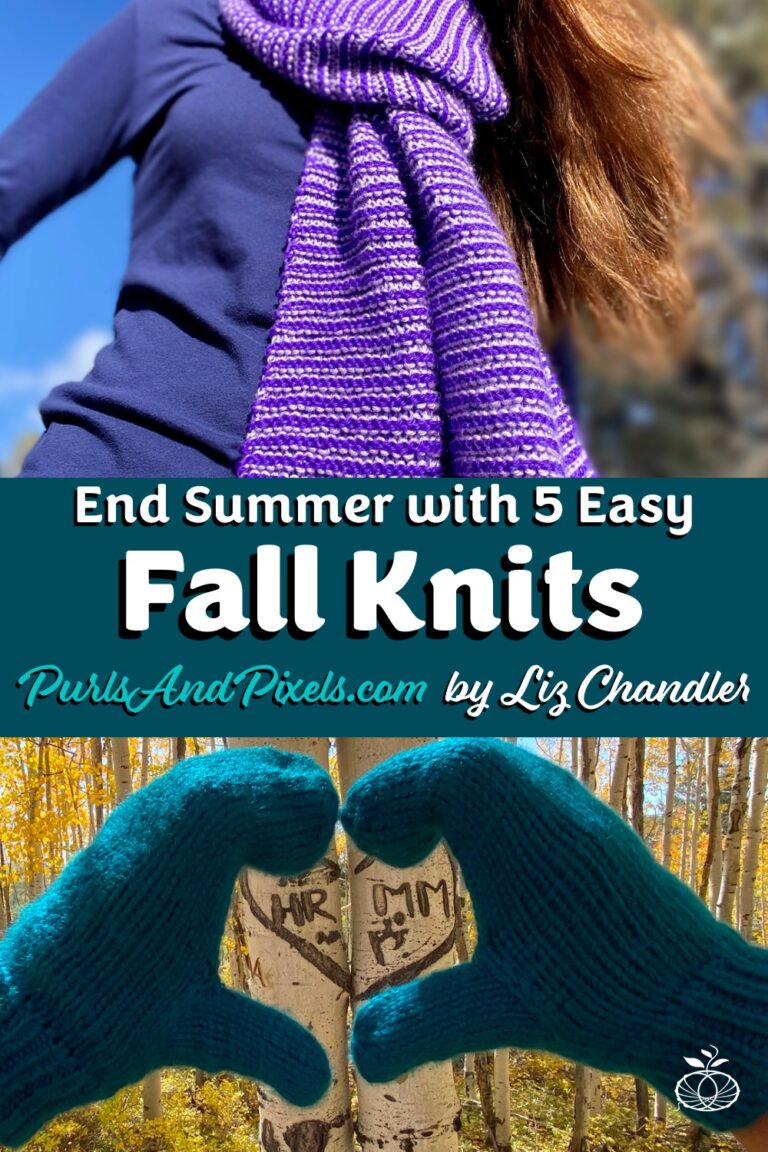 As summer ends, it's time to think about knitting for cozy handmade fall accessories. Find 5 easy fall knits from Liz @PurlsAndPixels.