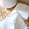 Seed Stitch Washcloth PDF knitting pattern in three sizes (scrubby, washcloth, and hand towel) using 100% cotton yarn, from Liz @PurlsAndPixels