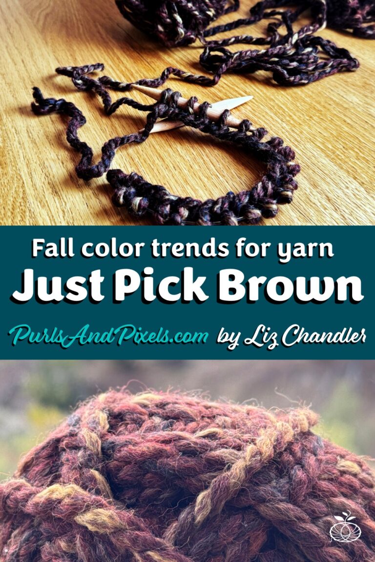 Just pick brown. Brown is the cozy, practical yarn color trending for fall 2025. Why brown yarn works, what to knit & more from Liz @PurlsAndPixels.