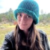 Liz Chandler's Fast & Easy Chunky Knit Hat Free Knitting Pattern shown outside.
