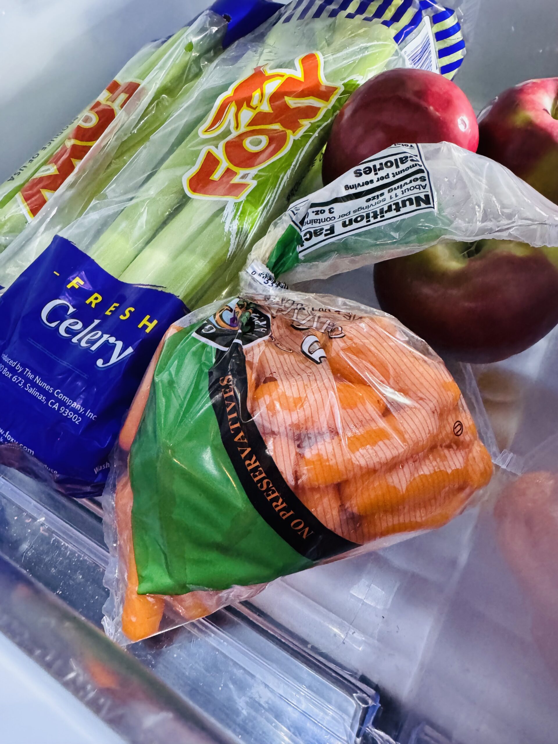 Celery, carrots, and apples are usually staples in my ingredient pantry. Try using them to make soup, stew, sauces, and desserts. Or just eat them raw. 