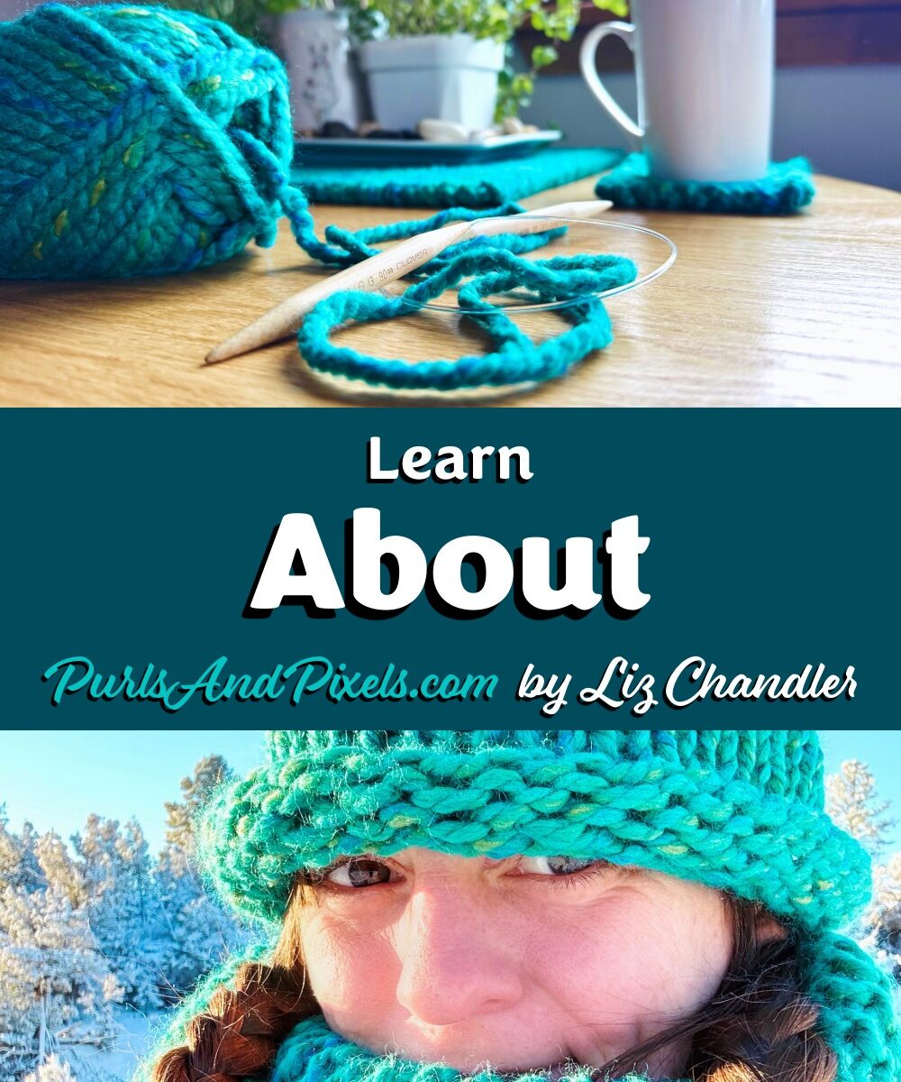 Learn about purlsandpixels.com by Liz Chandler, author, knitter, maker, and homesteader. Create your own handmade home and cozy independence today.