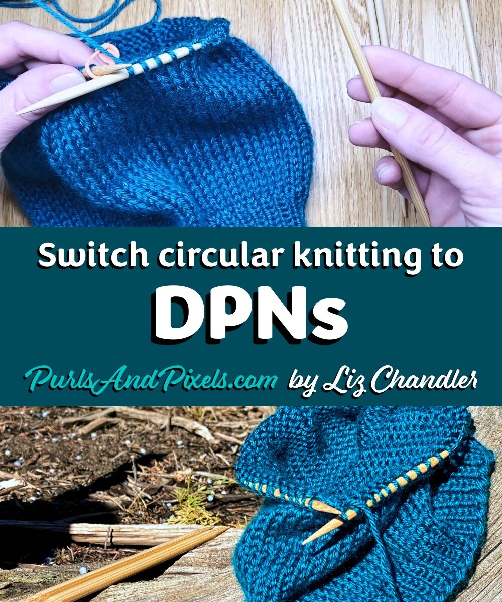 This knitting lesson shows you how to switch from knitting in the round on circular needles to knitting on double point needles (DPNs). Use this technique to round out hat tops when decreases don't fit on the circular needles anymore.