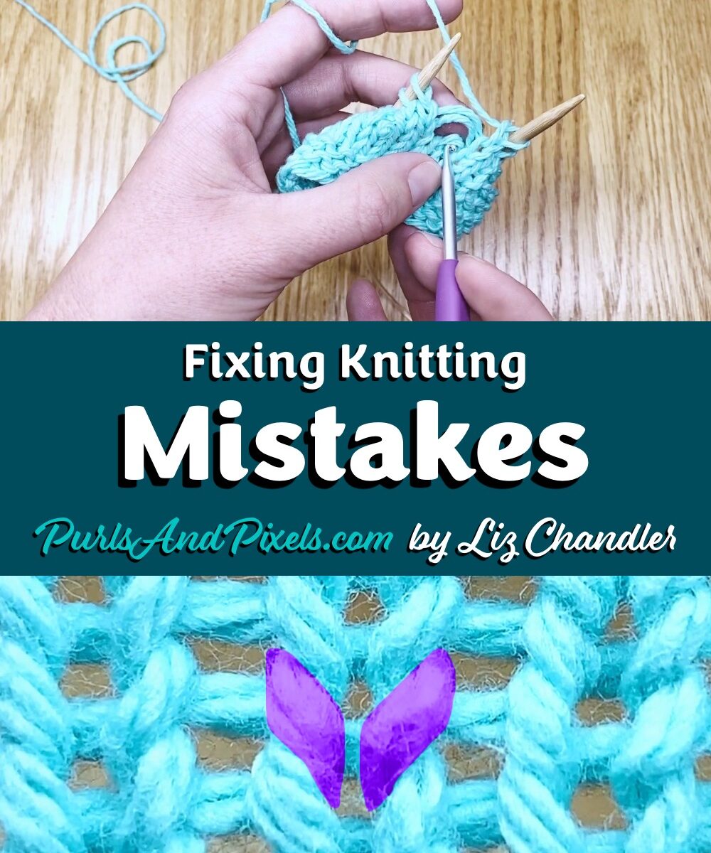 Learn to spot knitting mistakes then fix dropped and twisted stitches in this tutorial from Liz @PurlsAndPixels