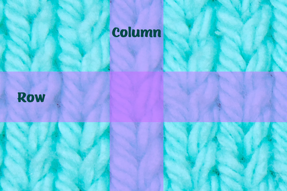 This infographic shows how knitting creates a fabric made of columns and rows.