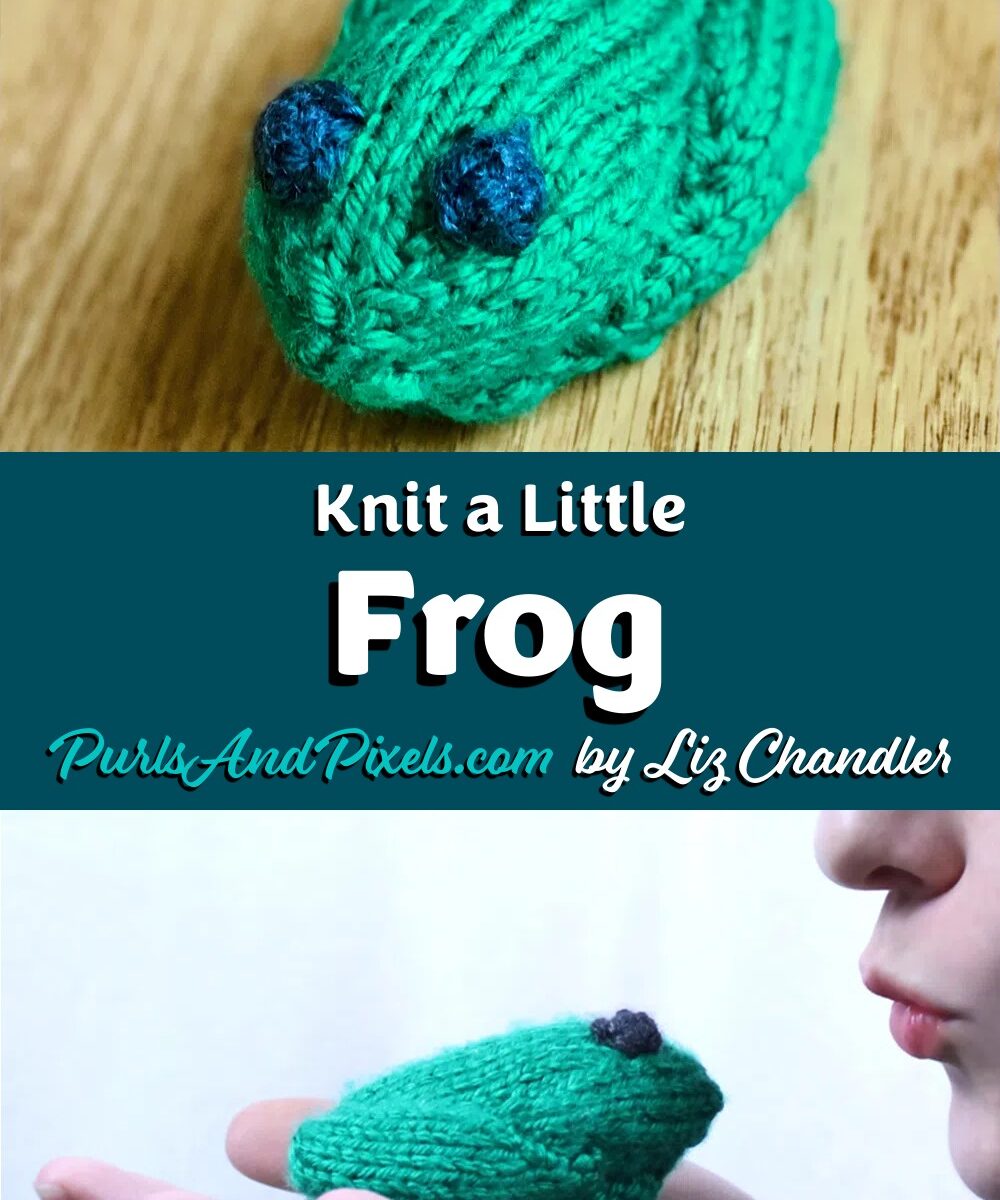 Little frog knitting pattern, free from Liz Chandler @PurlsAndPixels