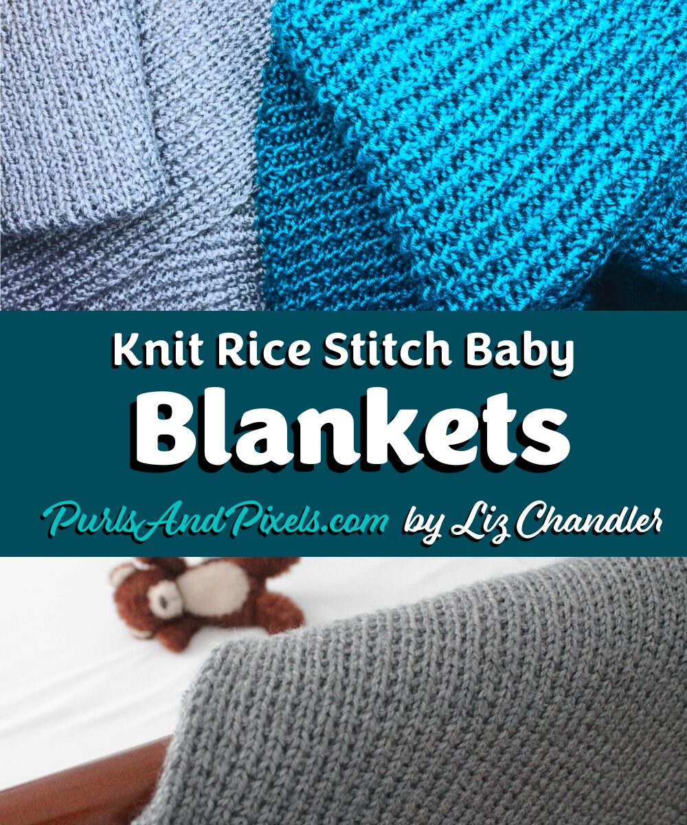 Rice Stitch Baby Blanket Knitting Pattern by Liz Chandler @PurlsAndPixels.