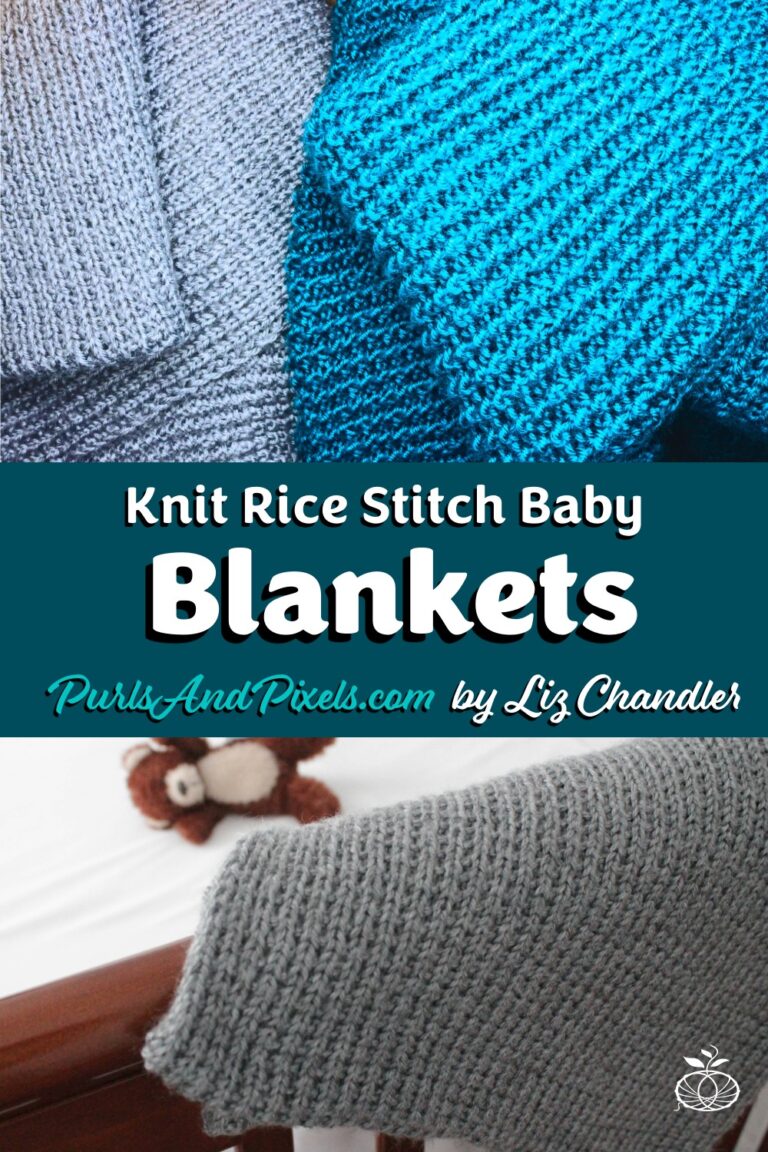 Rice Stitch Baby Blanket Knitting Pattern by Liz Chandler @PurlsAndPixels.