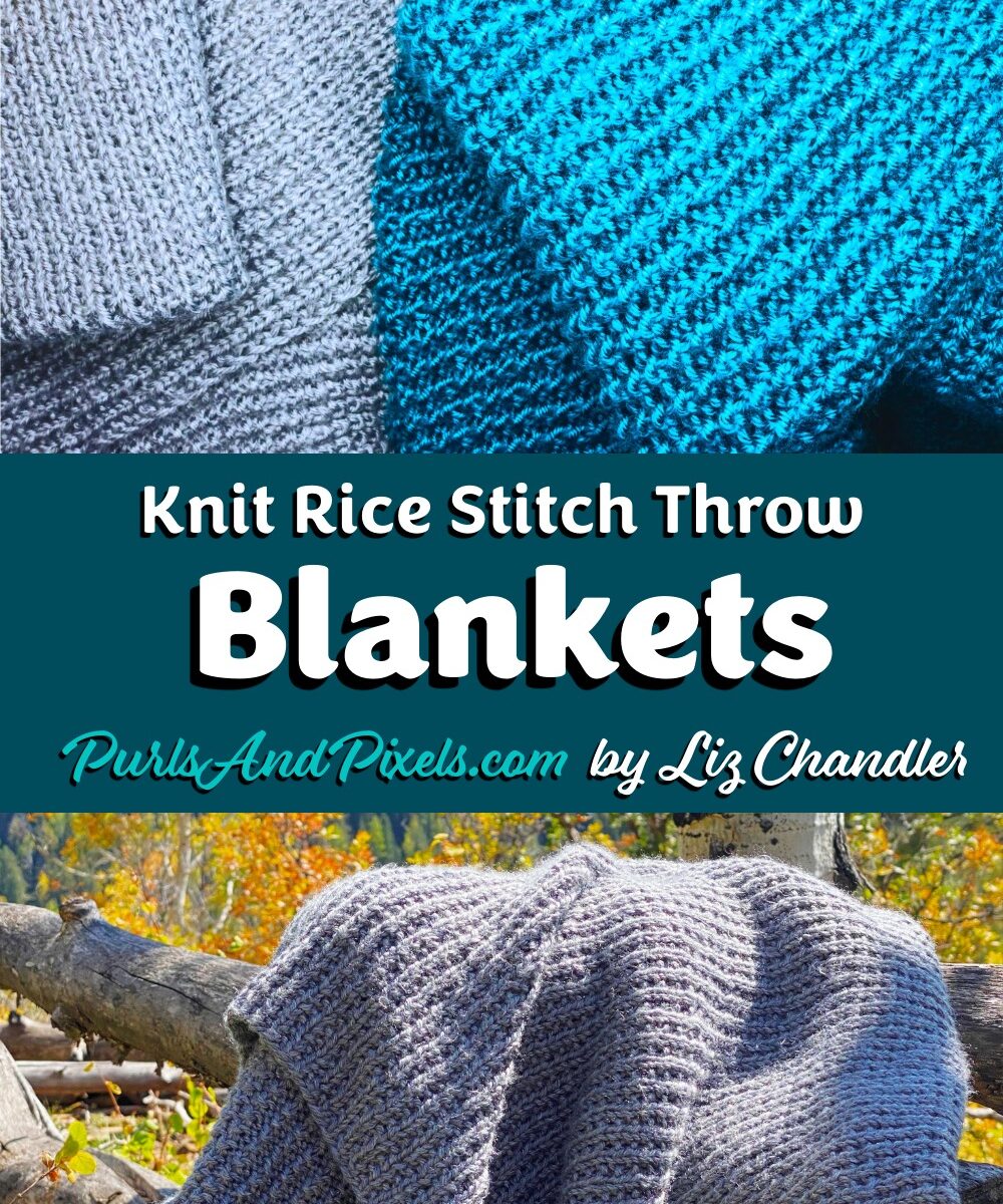 Liz Chandler's Rice Stitch Afghan Throw Blanket Knitting Pattern @PurlsAndPixels.