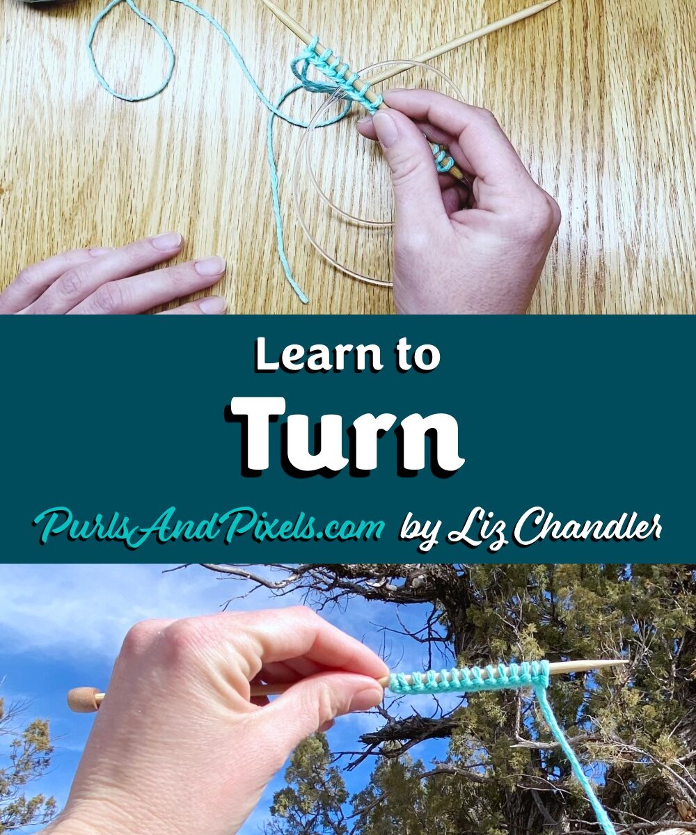 Learn to turn your work a the end of your rows in this free online knitting lesson from Liz Chandler @PurlsAndPixels.