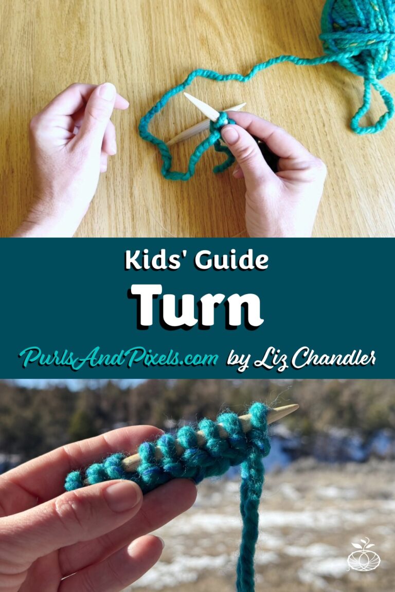 Turning the knitting needle from the right hand to the left hand.