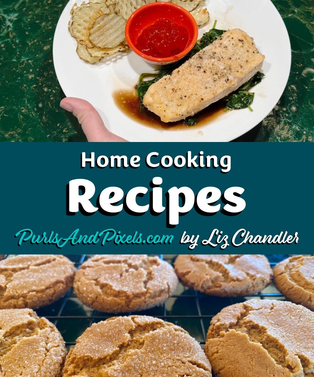 Home cooking recipes by Liz Chandler showing a simple salmon dinner and homemade gingerbread cookies for everyday cooks.